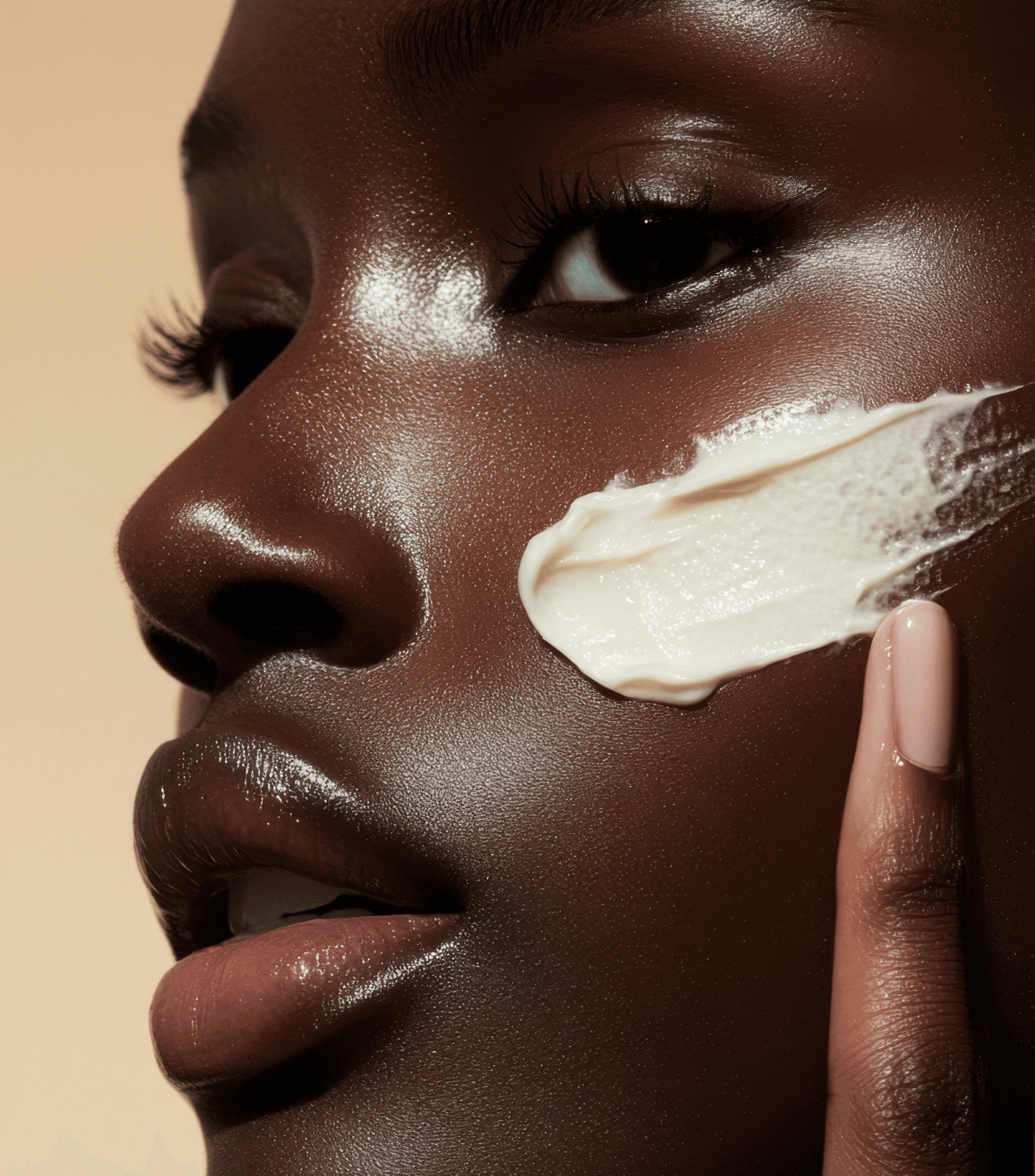 A woman using a Karin Herzog product on her face