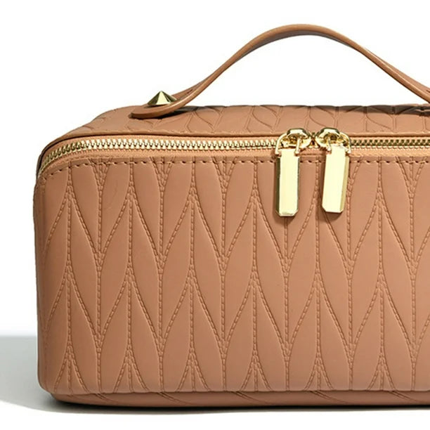 Close up look of Luxe Essential Makeup Bag from Karin Herzog