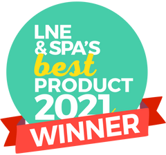 LNE & Spa's Best Product 2021 Winner badge awarded to Karin Herzog for excellence in skincare and spa treatment products.