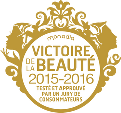 Victoires de la Beauté 2015–2016 award logo for Karin Herzog in the 'Professional Cleansing et Silhouette' category, recognizing excellence in skincare and body contouring.