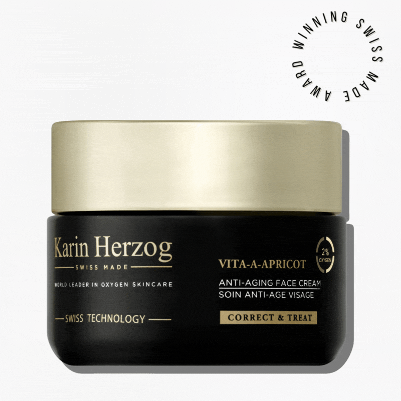 Vita-A-Apricot-KarinHerzog anti-ageing treatment features the original formula of active oxygen (2%) and vitamin E &amp; A (retinol) enhanced with apricot oil to deliver optimal skin functions to dry, dehydrated and depleted skin conditions.